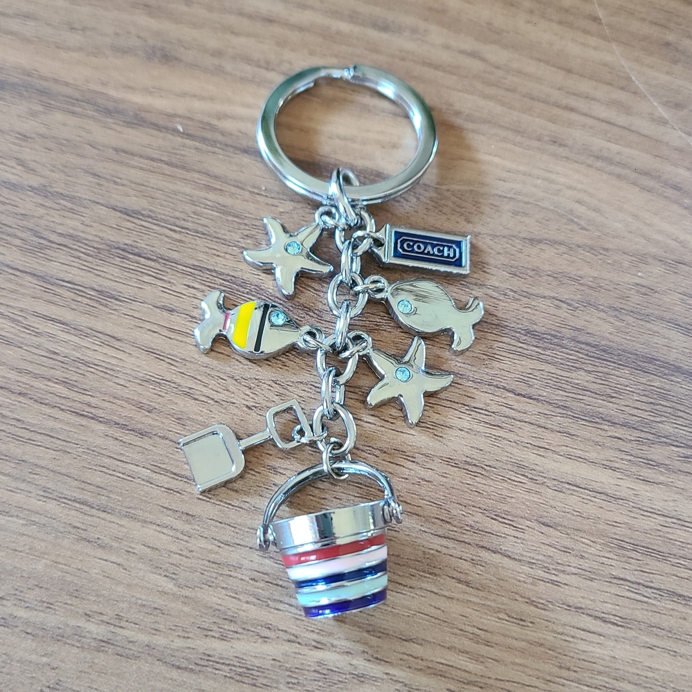 Coach Beach Bucket Charm Keychain 🌊